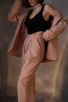 Комплект из льняного пиджака Ponte Salmon