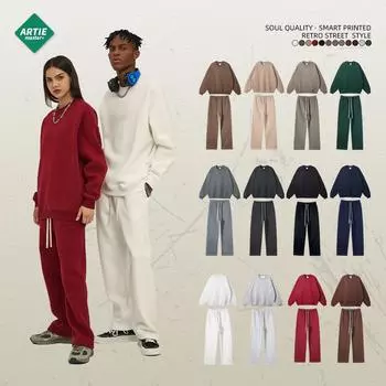 Комплект из мужского свитера и брюк Dopamine Fleece свободного покроя 2024 года на осень/зиму M