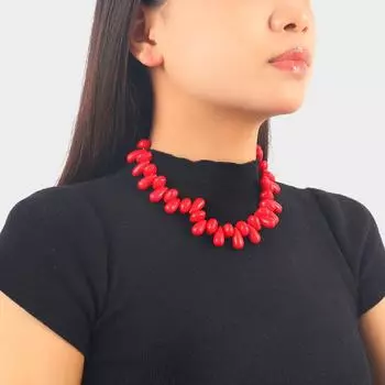 Комплект из ожерелья и браслета с геометрическим узором «Капелька воды» в богемном стиле белый