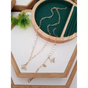 Комплект из ожерелья и браслетов из розового золота в подарок для женщин adjustable