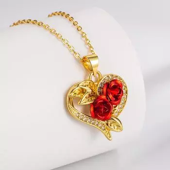 Комплект из ожерелья и серег Love Rose, винтажные украшения в виде цветов и листьев.