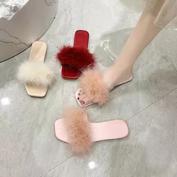 «Комплект из перьевых тапочек и свадебного платья для подружек невесты весна/лето 2025 г. — красный атлас» 40 грязно-белый