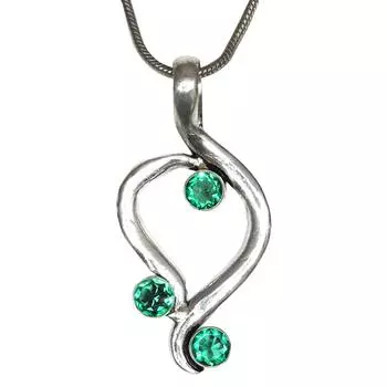 Комплект из подвески, изумруда, серебряных серег, позолоченных, имитация ювелирных изделий ручной работы