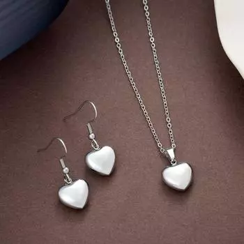 Комплект из сережек и подвесок из нержавеющей стали в форме 3D-сердца для мужчин и женщин, хип-хоп-уличное украшение