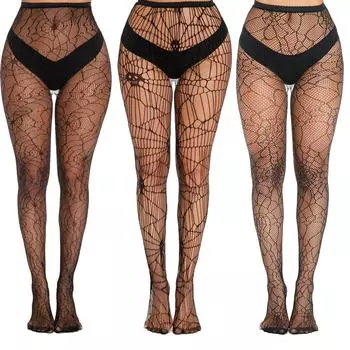 Комплект из сеточки и штанов с черепом больших размеров на Хэллоуин - женский косплей 9813. White card + OPP (simple package)