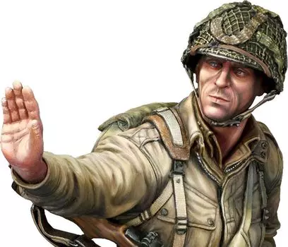 Комплект из смолы для миниатюрного американского солдата воздушно-десантных войск Куррахи из Нормандии 1944 года YM1897 1/10