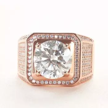 Комплект из стерлингового серебра 925 пробы Bague Ringen с муассанитом 2 карата, новое креативное властное мужское кольцо со звездой