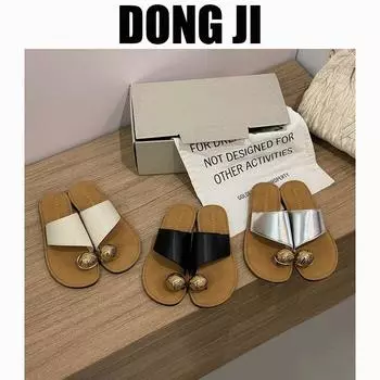 Комплект из тапочек с маленьким носком и верхней женской обуви на плоской подошве на лето 2025 года, новые удобные пляжные черные сандалии на мягкой подошве 35 серебряный