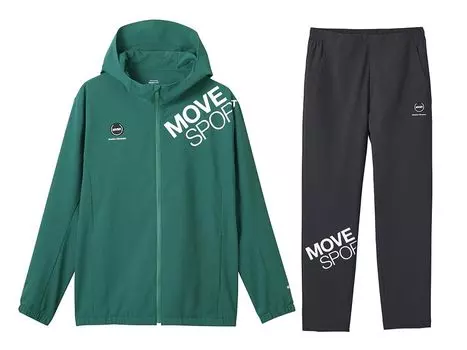 Комплект из толстой и тонкой трикотажной кофты Move Sport Airy Transfer Tough с капюшоном и нижним слоем Alphabet GR00xBK00 Green x [Move Sports] Куртка/брюки ST4FJK20M/ST4FPZ20M