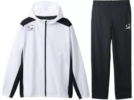 Комплект из тонкого трикотажного топа и низа Move Sport Training с капюшоном Alphabet WHBKxBK00 белого цвета x [Move Sports] куртка/брюки ST5SJGT1M/ST5SPZT1M (JP, Джаспо, Л,