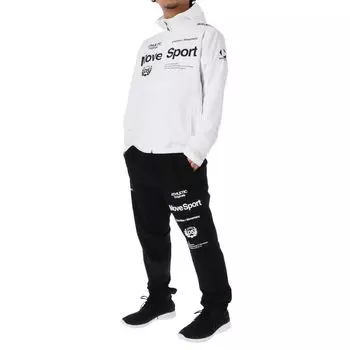 Комплект из тонкого трикотажного топа и низа Cross Descente ST5SJK22M L Size [Move Sports] для мужчин, белый/черный