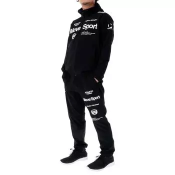 Комплект из тонкого трикотажного топа и низа Cross Descente ST5SJK22M черного цвета XO размера [Move Sports] для мужчин чёрный