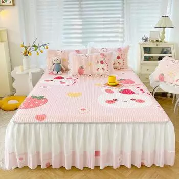 Комплект из трех предметов из латекса ледяного шелка, летний коврик для сна, юбка-кровать, летний складной кондиционер, мягкий коврик, свежее покрывало, постельные принадлежности 150*200cm 3pcs