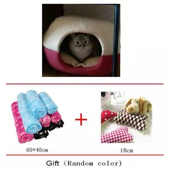 Комплект из трех предметов, зимний домик для собак, модная теплая кровать для собак, домик для маленьких собак и кошек, товары для животных PT321 40x38x30cm