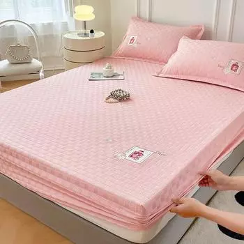 Комплект из трех простыней на подкладке из вафельного хлопка с вышивкой, матрас Simmons, моющееся хлопковое пылезащитное покрывало, защитный чехол 120cmx200cm