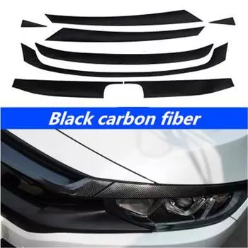 Комплект из углеродного волокна, передняя решетка капота, накладка на бампер, наборы наклеек для Honda Civic