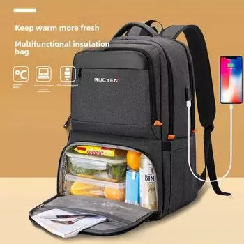 «Комплект из водонепроницаемого рюкзака и сумки для ланча 2024 года для девочек средней школы — стильный и утепленный»