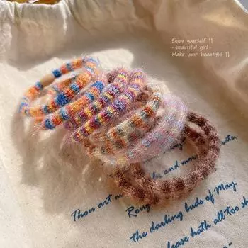 Комплект из высокоэластичной плюшевой повязки на голову и кожаного чехла для осени/зимы 2024 г. F1227 оранжевый/серый