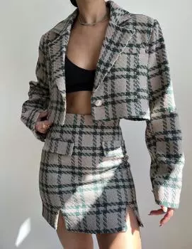 Комплект из зеленой соломенной льняной юбки Mai Frankie