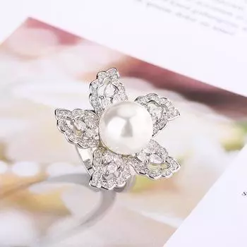 Комплект из жемчуга, ожерелье с дизайном «Подсолнух», кольцо, модная женская одежда класса люкс