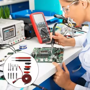 Комплект измерительных проводов для мультиметра с зажимами типа «крокодил», зажимами для прокалывания проводов, набор сменных измерительных проводов на 1000 В