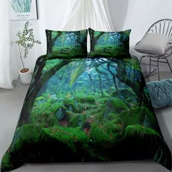 Комплект Jungle Lagoon King Queen Double Full Twin Single Size Duvet Cover Pillow Case Постельное белье Комплект 265x228cm