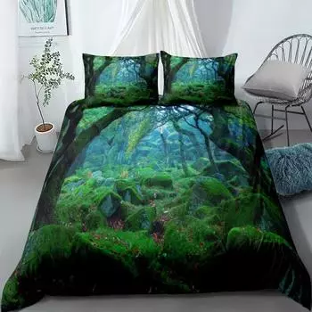 Комплект Jungle Lagoon King Queen Double Full Twin Single Size Duvet Cover Pillow Case Постельное белье Комплект EU Single 135x200cm