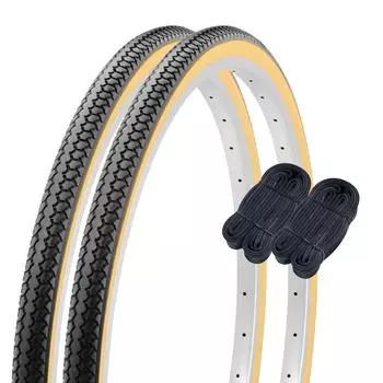 Комплект камер для велосипедных покрышек Shinko 24 дюйма, 2 шт. в паре, рулон DEMING SR078 60148 L/L 241 3/8, черный/бежевый, без отверстия