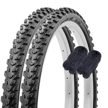 Комплект камер для велосипедных покрышек Shinko из 2 пар рулонов покрышек 26 x черный SR089 60220 26 дюймов для бездорожья 1,95 H/E чёрный