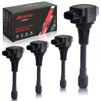 Комплект катушек зажигания автомобиля AITAOTAO из 4 шт. Nissan Serena C25 CC25 Elgrand TE52 T31 TNT31 Cube YZ11 Z12 NV200 Vanette M20 NV350 Caravan E26 Note E11 E12