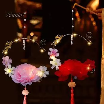 Комплект китайских фонариков «сделай сам» с кисточками, имитация цветка, тонкая работа, ручной праздничный фонарь, украшение