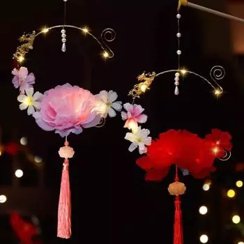 Комплект китайских фонариков «сделай сам» с кисточками, имитация цветка, тонкая работа, ручной праздничный фонарь, украшение E