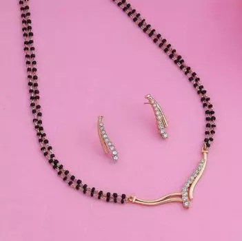 Комплект колье Estele из позолоченной 24-каратной косы из шпагата Мангалсутра