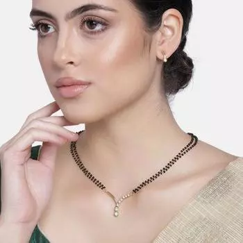 Комплект колье Estele с позолоченными каплями дождя Mangalsutra и австрийскими кристаллами для женщин