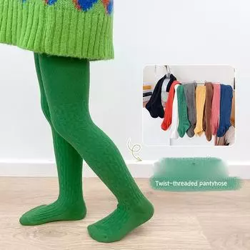 Комплект колготок для девочек 1–9 лет, леггинсы для малышей, чулки, бесшовные колготки в однотонную полоску S/1-3Y чёрный