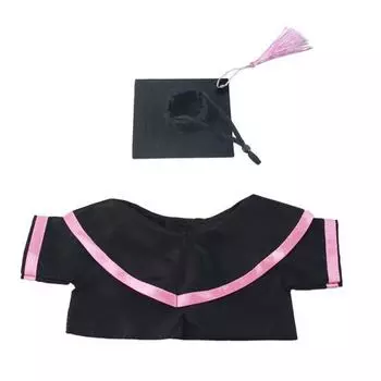 Комплект костюма для выпускного для маленьких питомцев Шапочка и мантия выпускника для кролика Наряд выпускника для питомца с кисточкой для кролика, маленьких собак, кошек, кукол Праздничный аксессуар розовый