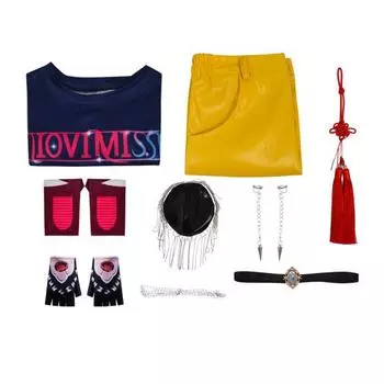 Комплект костюма охотников на демонов аниме, вдохновленный Руми, наряд для косплея, платье в корейском стиле, нарядная униформа для девочек, Хэллоуин, комическая вечеринка 130 cm C