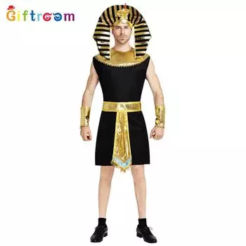 Комплект костюмов в египетском шике для пар, включающий величественного фараона и царицу для любого мероприятия A