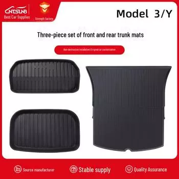 Комплект ковриков для багажника Tesla Model Y3 спереди и сзади: Экологичный, водонепроницаемый, износостойкий аксессуар из 3 предметов. Renew 3 front compartment mat