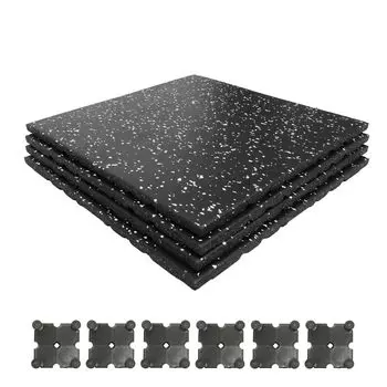 Комплект ковриков для спортзала BODY RAJA 50 x 50 см, толщина 2 см, с соединительными деталями, коврик для соединения 20 мм, коврик для фитнеса, толстый, звуконепроницаемый, водонепроницаемый (Набор 4)