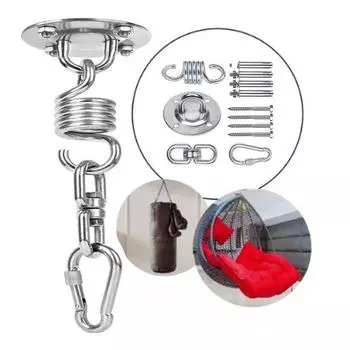 Комплект крючков для подвесного стула с пружинным поворотным карабином. Прочная нержавеющая сталь для использования в помещении и на открытом воздухе. Качели на крыльце. Мешок с песком. Набор крючков для стула-гамака. A