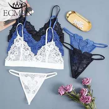 Комплект кружевного нижнего белья, сексуальное женское нижнее белье, прозрачный комплект с бюстгальтером и трусиками, кружевной черный ультратонкий комплект с бюстгальтером без подкладки, комплект бикини