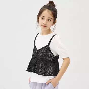 Комплект кружевной майки GU by Uniqlo GIRLS Т с короткими рукавами