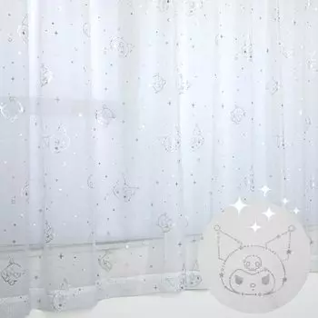 Комплект кружевных штор Sanrio Kuromi Glitter UV Protection, ширина 100 x длина 198 см, 2 шт., SS-12-208-22