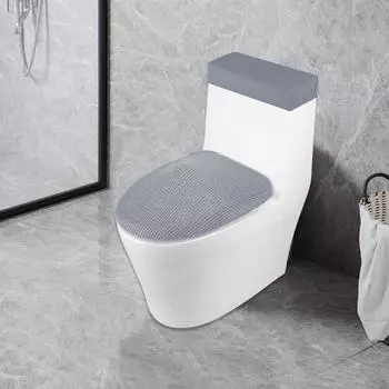 Комплект крышки сиденья для унитаза с эластичным дном для ванной комнаты, моющийся полиэстер спандекс, противоскользящий