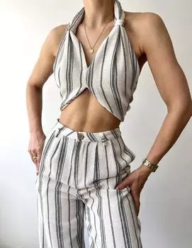 Комплект льняного трикотажа Ramona с решеткой