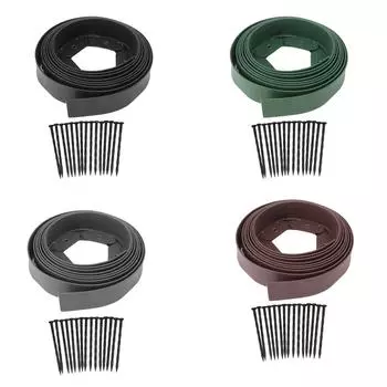 Комплект ландшафтной окантовки, окантовка газона включает 30 шипов, PE, садовая окантовка, бордюр для ландшафтного дизайна, цветов Ga серый