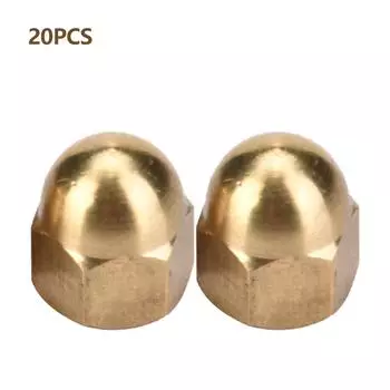Комплект латунных гаек с колпачковой головкой, шестигранные гайки, комплект автомобильных крепежей (М6, 20 шт.)