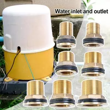 Комплект латунных соединителей для резервуара для воды 1/2 внутренняя резьба NPT 3/4 наружная резьба GHT соединитель для ведра фитинг переборки с резиновым кольцом резьбовой адаптер для резервуара для воды A
