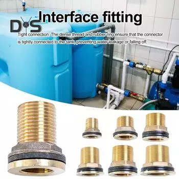 Комплект латунных соединителей для резервуара для воды 1/2 внутренняя резьба NPT 3/4 наружная резьба GHT соединитель для ведра фитинг переборки с резиновым кольцом резьбовой адаптер для резервуара для воды A